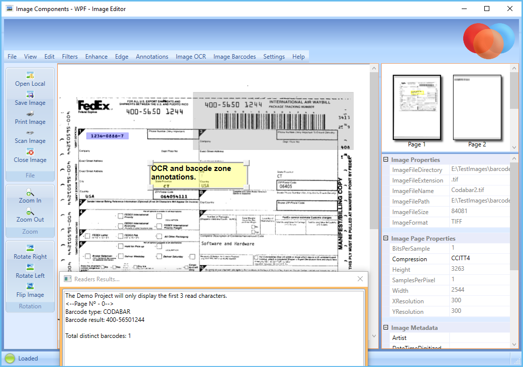 ImgAnnotations Barcode Zones