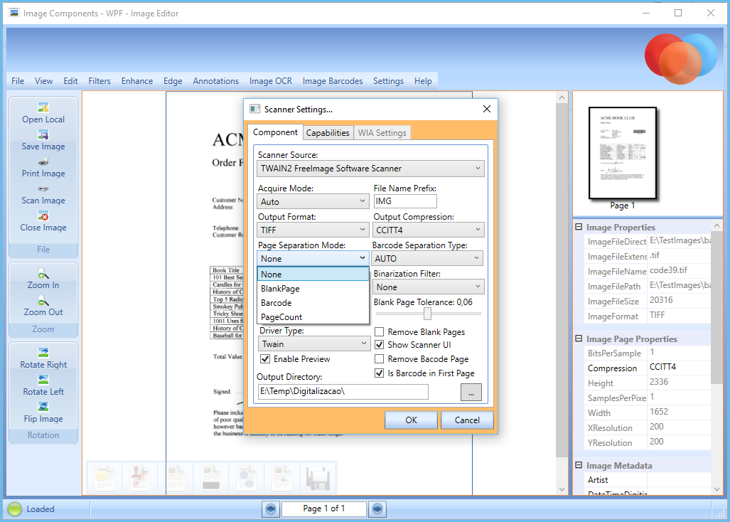 ImgScan Settings