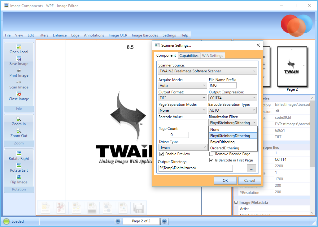 ImgScan Twain Settings