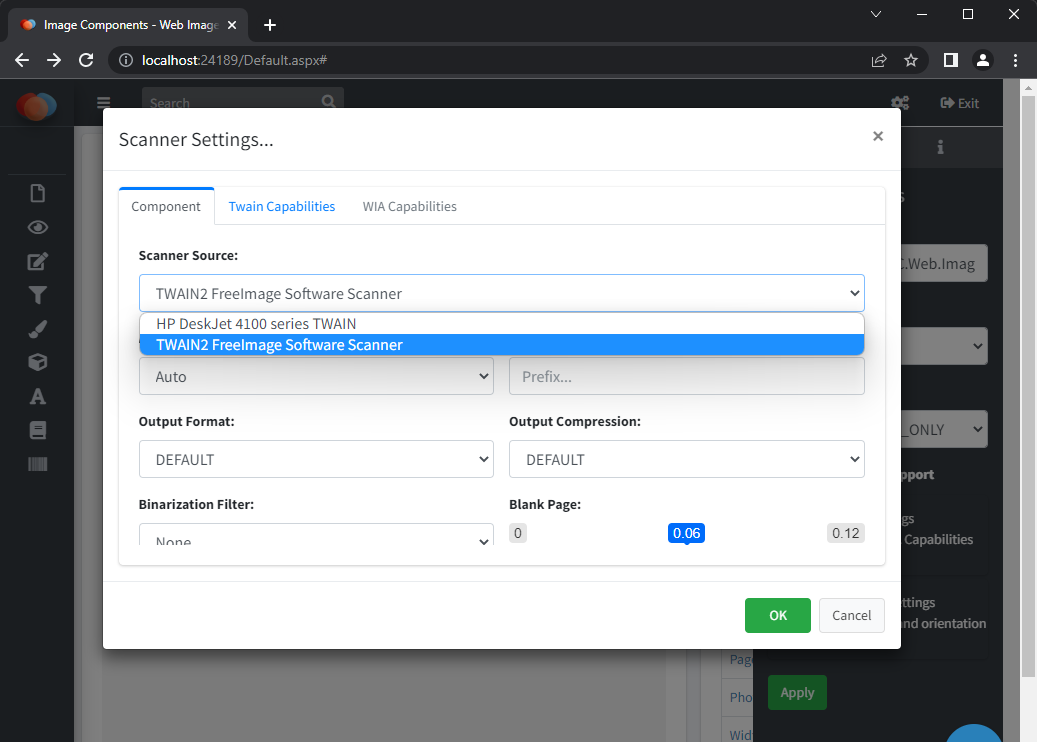 ImgScan Settings