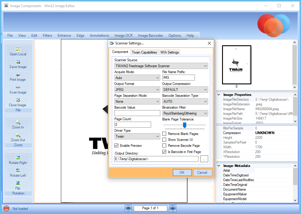 ImgScan Settings