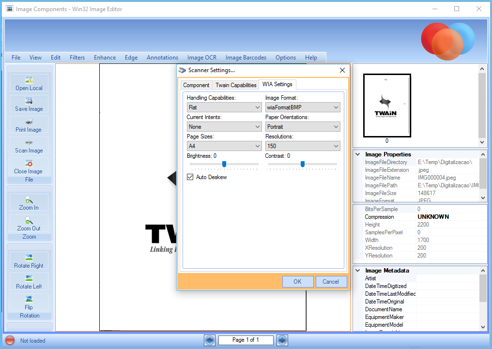 ImgScan WIA Settings